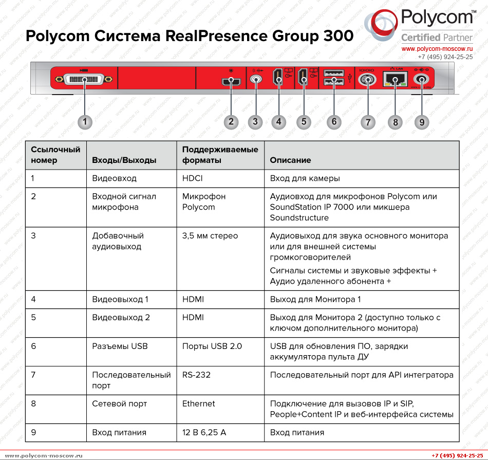 Polycom RealPresence Group 300 back