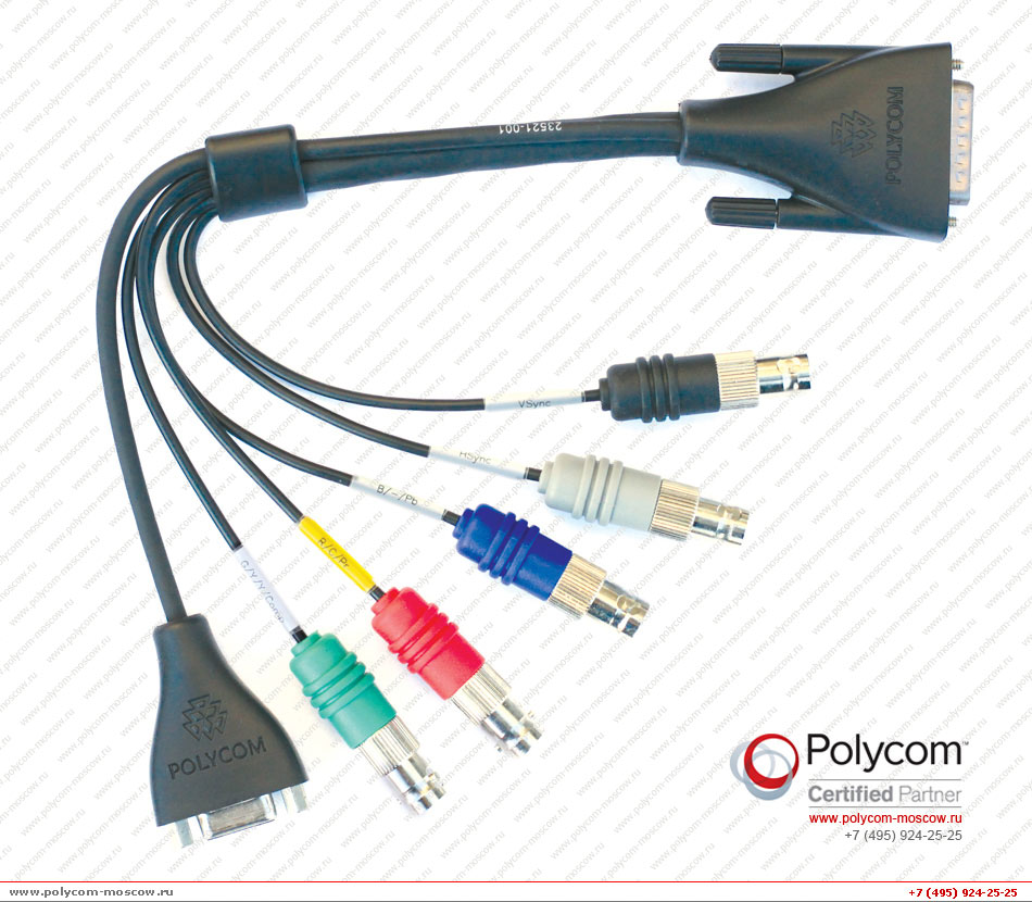 Polycom Cable HDX adapter for HDCI port breakout to 5-BNC(F) and DB9(F) 2457-23521-001