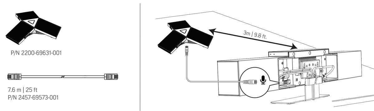 Установка микрофона Poly Studio Expansion Microphone