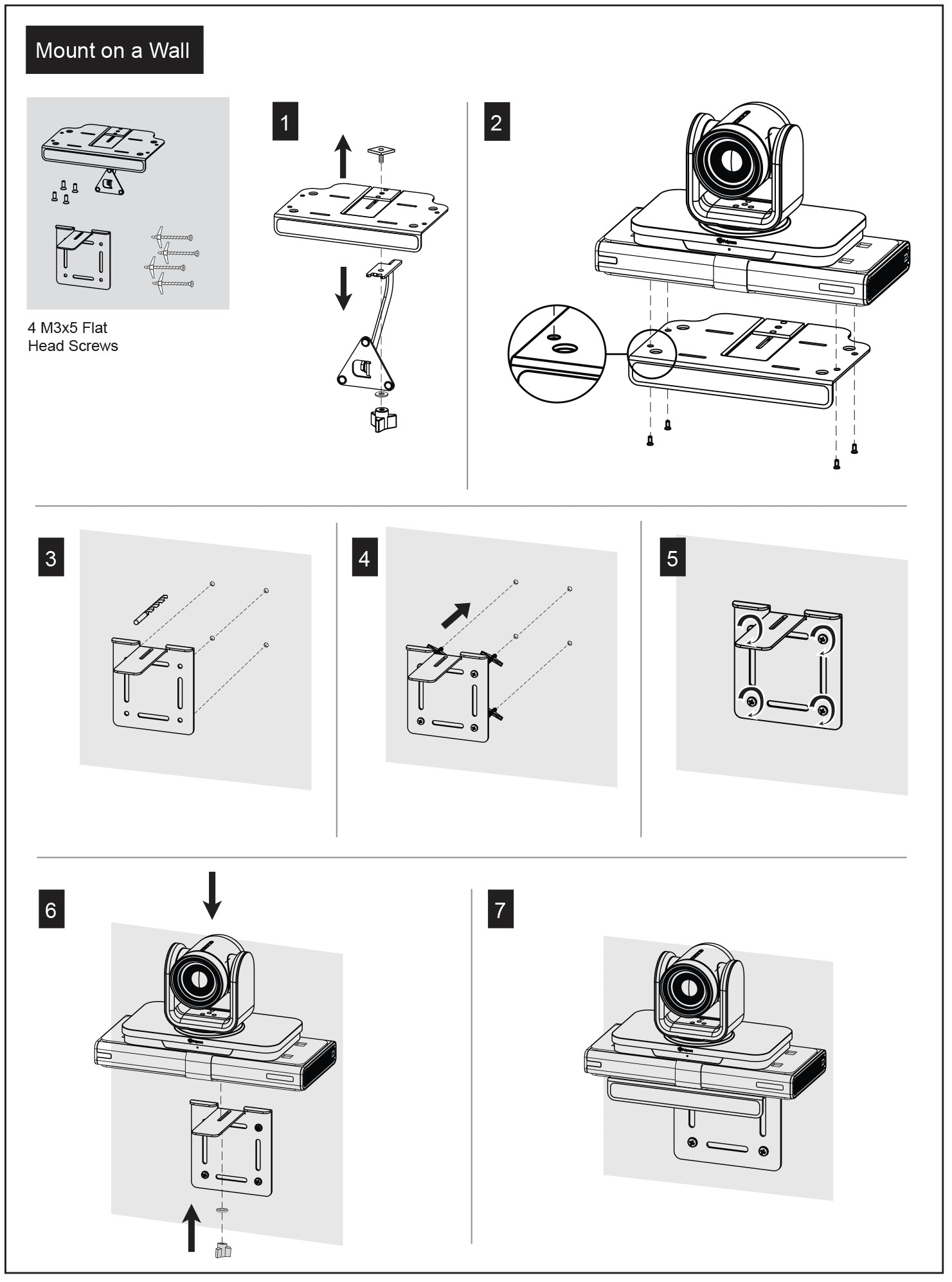 Установка консоли Polycom Mounting bracket for RealPresence Group 310 & 500