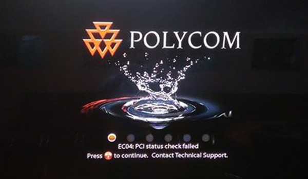 Polycom HDX Error Code EC04 PCI Status Check Failed
