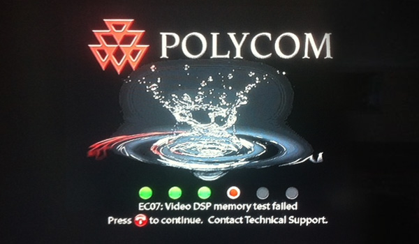 Polycom HDX Error Code EC07 Video DSP Memory Test Failure